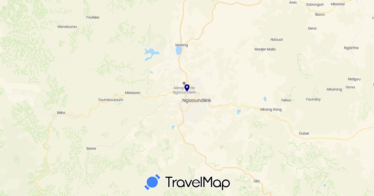 TravelMap itinerary: driving in Cameroon (Africa)
